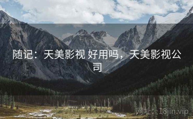 随记：天美影视 好用吗，天美影视公司